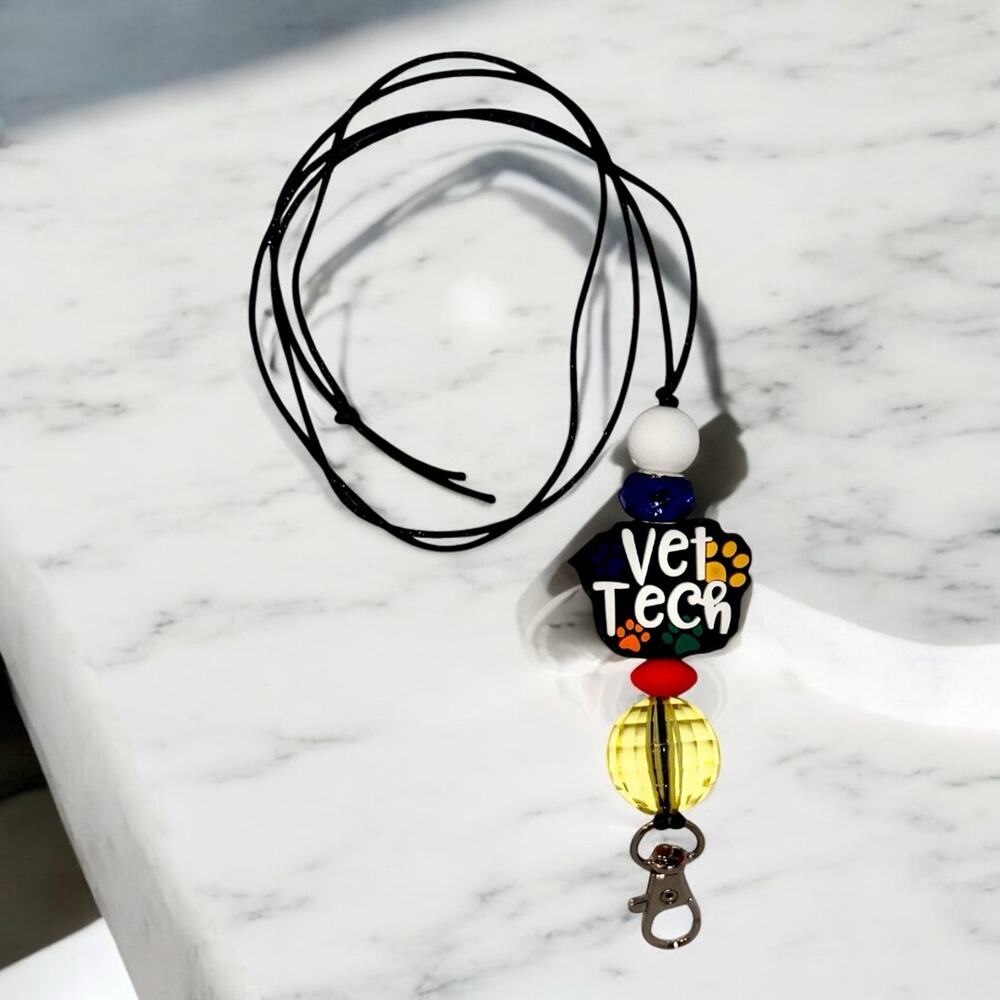 Vet tech Beaded Lanyard – Stylish & Functional!